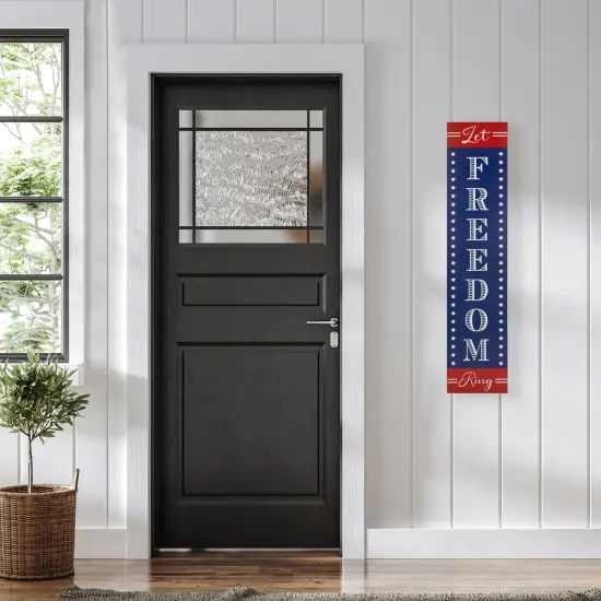 Northlight Patriotic "Let Freedom Ring" Wooden Porch Board Sign Decoration - 36" Blue {4}