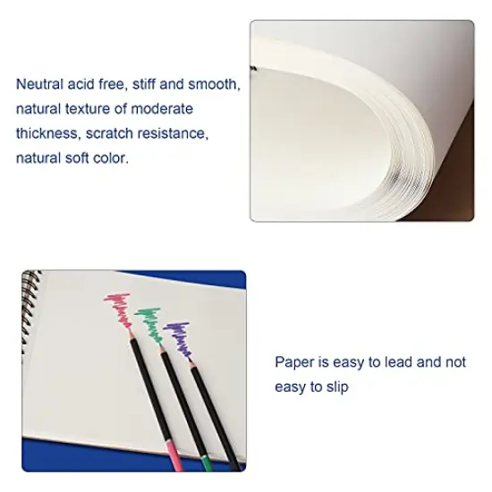 Sketch Book 9x12 Inch, Artist Sketch Pad, 100 Sheets (68lb/100gsm) Spiral Bound Sketchbook, Acid-Free Drawing Paper Pad, Art Supplies for Colored and Graphite Pencils, Charcoal, & Soft Pastel. {5}