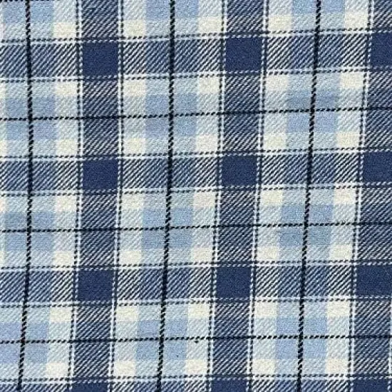 FabricLA 100% Cotton Flannel Fabric - 58/60" Inches (150 CM) - Cotton Tartan Flannel Fabric - Use as Blanket, Quilting, Sewing, PJ, Shirt, Cloth Flannel Craft - Blue Flannel Plaid, 5 Continuous Yard {1}