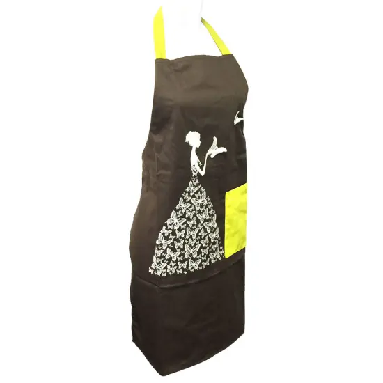 Wrapables Butterfly Girl Adjustable Work Apron, Brown {2}