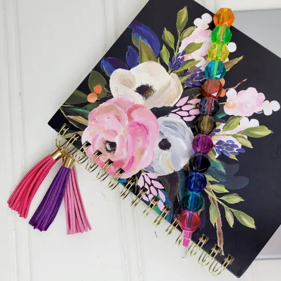 5 PC Joyce Rhinestone Leather Like Tassels w/Lobster Clasp {3}