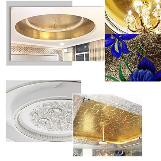 Tamicy 500 Sheets 10 Colors Metallic Gold Foil Leaf Paper - Foil Paper Slime Decorating Gilding Furniture, DIY Nails, Arts, Crafts, Paintings {4}