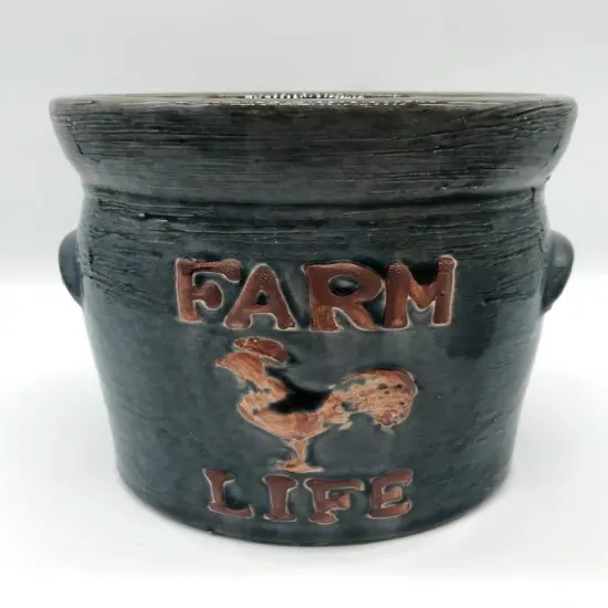 Farm Life Crock Planter - SMALL Blues Cobalt {4}