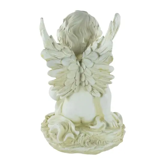 Northlight 11.5" Cherub Angel with Book Outdoor Garden Statue Ivory {6}