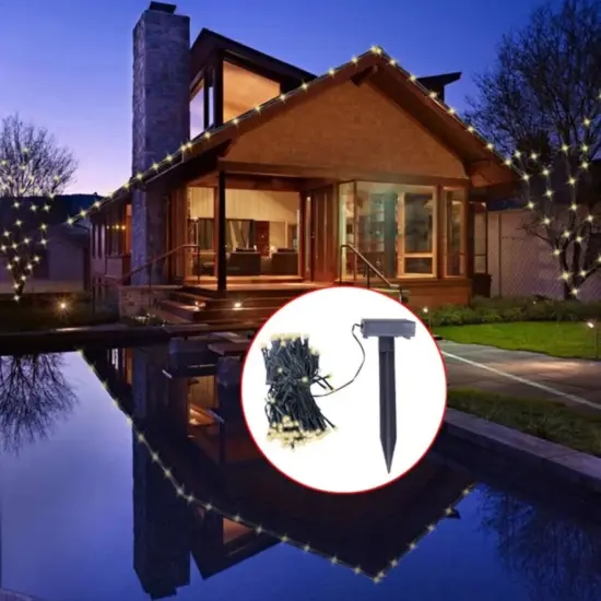 Warm White LED Solar String Lights for Christmas Decoration {3}