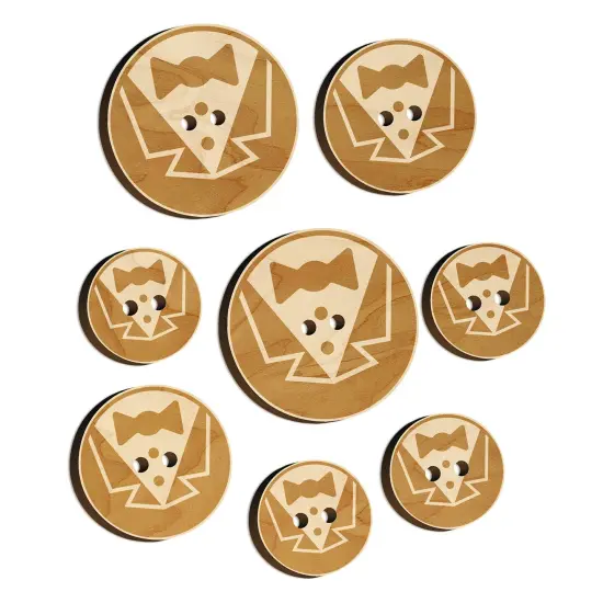 Tuxedo Groom Suit Bowtie Wedding Icon Wood Buttons for Sewing Knitting Crochet DIY Craft {7}