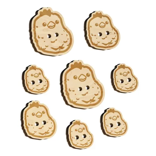 Cute Chicken Nugget Wood Buttons for Sewing Knitting Crochet DIY Craft {7}