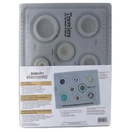 Elements Bracelet & Anklet Design Bead Board &ndash; 10.75 x 13.75 Inches &ndash; Removable Transparent Cover &ndash; Flocked Surface, Multiple Channels & Printed Ruler &ndash; for Jewelry Making {3}