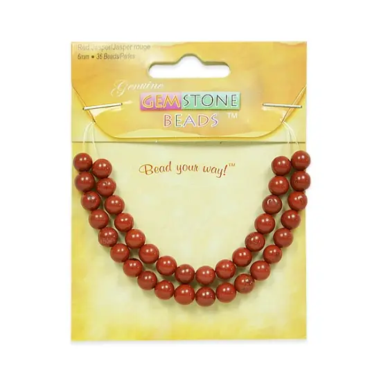 6 Packs of Red Jasper Beads Pack of 36 {1}