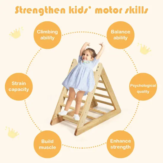 Wooden Triangle Climber for Toddler Step Training {5}