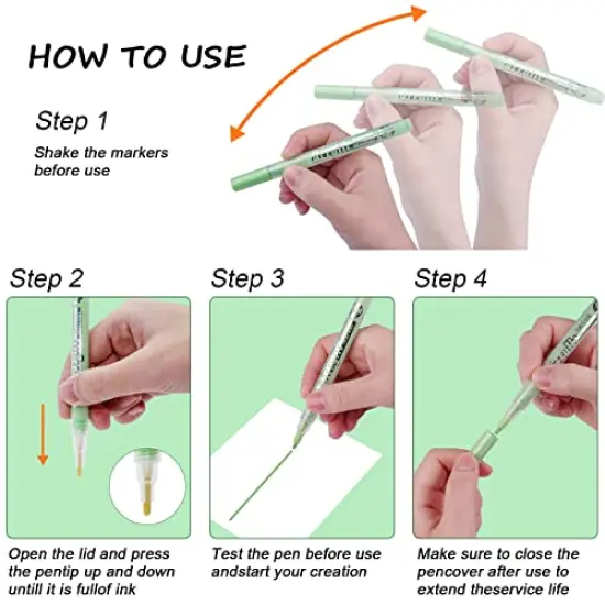 36 Colors Acrylic Paint Markers Paint Pens , Betem Premium Medium Tip Acrylic Paint Pens for Wood, Canvas, Stone, Rock Painting, Glass, Ceramic Surfaces, DIY Crafts Making Art Supplies {5}