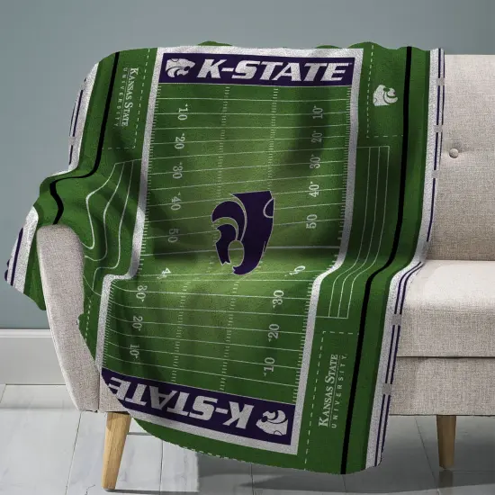 Sleep Squad Kansas State Wildcats Football Field 60” x 80” Throw College Blanket {1}