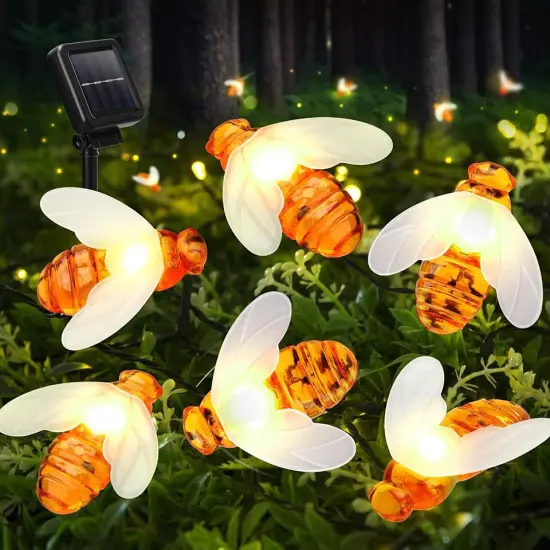 Waterproof Solar Outdoor Lights Bee string lights {5}