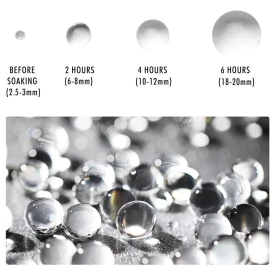 40,000 Clear Big Water Gel Beads Vase Fillers Floral Beads, Water Gel Beads Vase Filler for Christmas, Wedding Centerpiece, Candles, Floral Decorations {6}