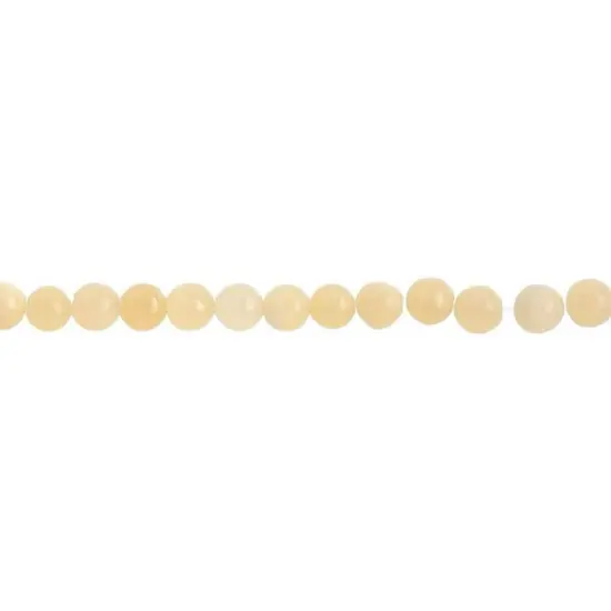 Earth's Jewels Semi-Precious Yellow Jade Natural Round Beads, 6mm {2}