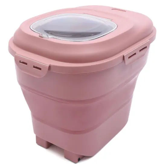 25KG Folding Rice Grain Cereal Dispenser Kitchen Dry Food Storage {1}