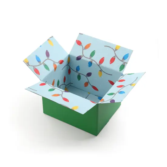 Great Papers! Giftin Shipping Box, Holiday Lights, 12" x 10" x 1/8" (assembled), Printed Inside and Out, 2-Pack {1}