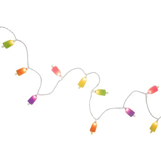 Northlight Sugared Ice Pop Indoor Outdoor Patio String Light Set - 7.25' White Wire - 10ct Multi {6}
