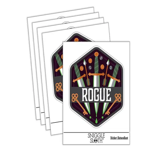 RPG Class Rogue Daggers Games Fantasy Gaming Waterproof Vinyl Phone Tablet Laptop Water Bottle Sticker Set - 5 Pack {2}
