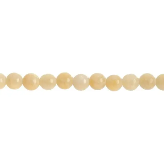 Earth's Jewels Semi-Precious Yellow Jade Natural Round Beads, 8mm {2}