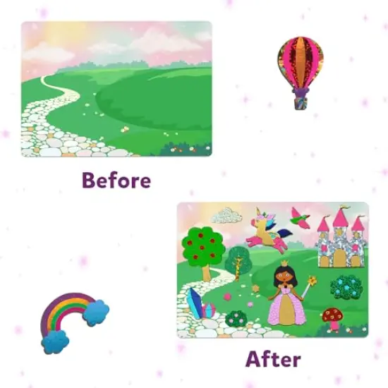 Foil Fun Unicorns & Princesses, No Mess Art for Kids, Craft Kits & Supplies, DIY Creative Activity, Gifts for Girls & Boys Ages 4, 5, 6, 7, 8, 9, Travel Toys {4}