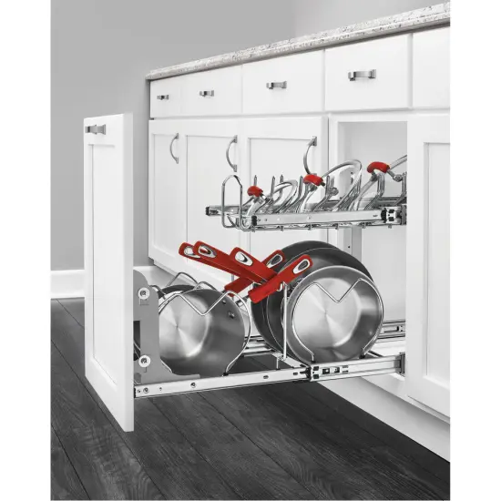 2-Tier Pull-Out Organizer for pots and pans {9}