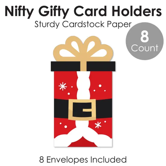 Big Dot of Happiness Secret Santa - Christmas Gift Exchange Party Money and Gift Card Sleeves - Nifty Gifty Card Holders - Set of 8 {6}