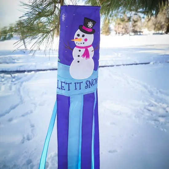 In the Breeze Let it Snow 40 Inch Windsock - Hanging Winter Decoration - Outdoor Holiday d&eacute;cor {2}