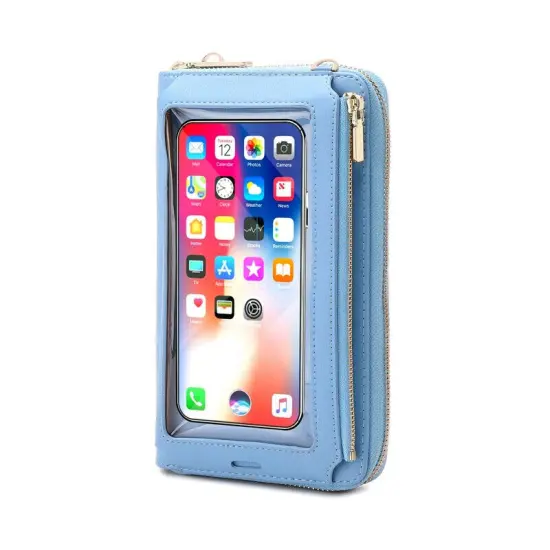 Kitcheniva Crossbody Cell Phone Purse Bag Shoulder Strap Touch Screen Light blue {1}