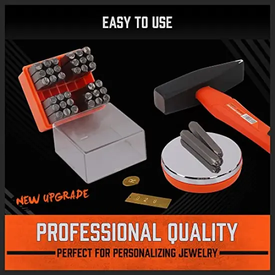 37 Pieces Number and Letter Stamp Set 1/4 (6mm) (A-Z & 0-9 + Stars) Punch Perfect for Imprinting Metal Stamping kit, Plastic, Wood, Leather {6}