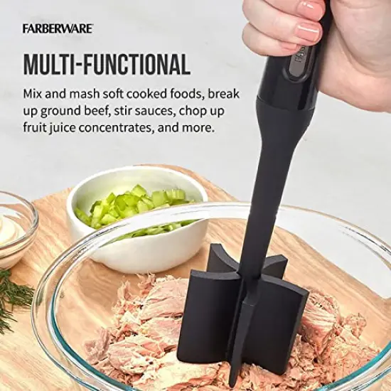Professional Heat Resistant Nylon Meat and Potato Masher, Safe for Non-Stick Cookware, 10-Inch, Black {6}