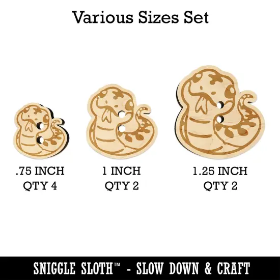 Sassy Snake with Tongue Sticking Out Wood Buttons for Sewing Knitting Crochet DIY Craft {1}