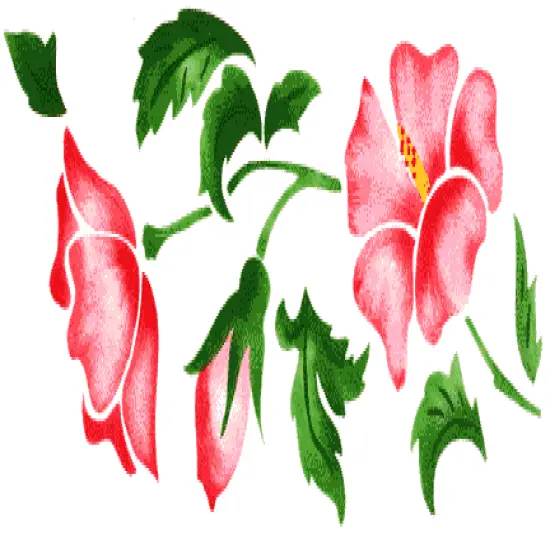 Hibiscus Hedge Wall Stencil {1}