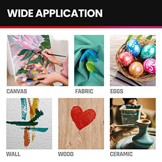 Artist Quality Acrylic Paint in Assorted Colors, 4 oz, Rich Pigment, Non Fading and Non Toxic, for Artists & Hobby Painters, Black {4}