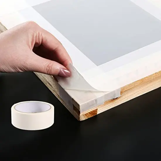 24 Pieces Screen Printing Kit, Include 3 Sizes Wood Silk Screen Printing Frame with 110 Mesh, Screen Printing Squeegees, Transparency Inkjet Film, Masking Tape {2}