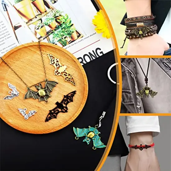 33 Pieces Bat Charms Mixed Halloween Spooky Flittermouse Flying Vampire Bat Connector Charms Pendants DIY for Jewelry Making Crafting {6}