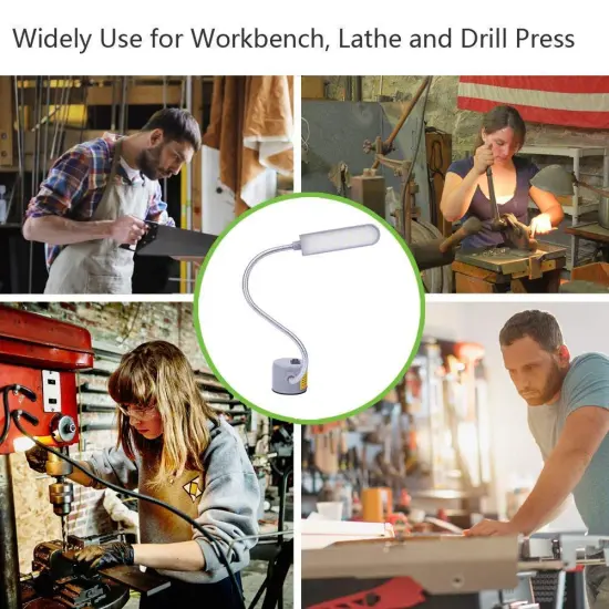 30 Pieces Sewing Machine Light LED Lighting 6 Watt Multifunctional Flexible Gooseneck Arm Work Lamp with Magnetic Mounting Base for Workbench Lathe Drill Press 2 Pack {4}
