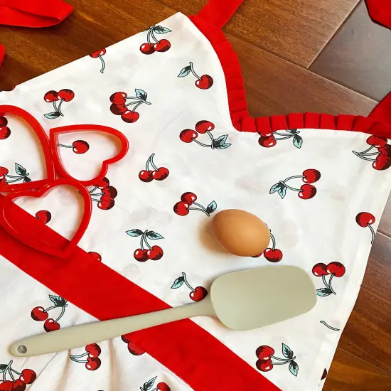 Wrapables Adjustable Flirty Hostess Apron, Sweet Cherries {4}