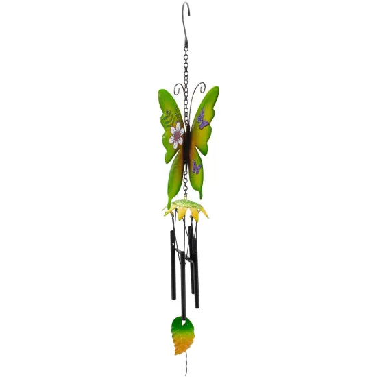 Northlight 15.75" Green Metal Butterfly Outdoor Garden Windchime {4}