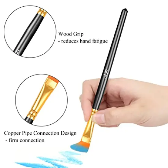 20 Pcs Paint Brush Set for Acrylic Painting, Watercolor, Miniature Detailing, and Rock Painting {6}