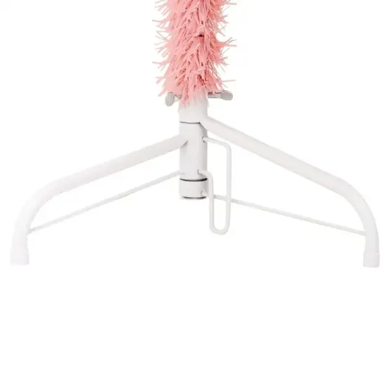 Pink Slim Half Christmas Tree with Stand {3}