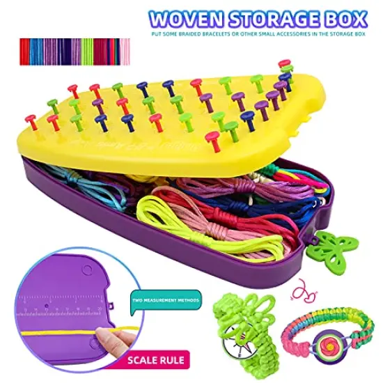 Bracelet Making Kit Toys, Ages 7 8 9 10 11 12 Year Old Girls Gifts Ideas, Birthday Present for Teen Girl, Arts and Crafts String Maker Tool, Bracelet DIY, Kids Travel Activity Set {4}