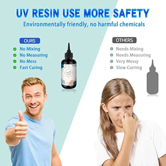 UV Resin 200g Clear Hard Type One Minute Fast Curing Transparent Ultraviolet Curing UV Resin for Craft Decoration DIY Earring Pendant Seal Jewelry Making&hellip; {6}