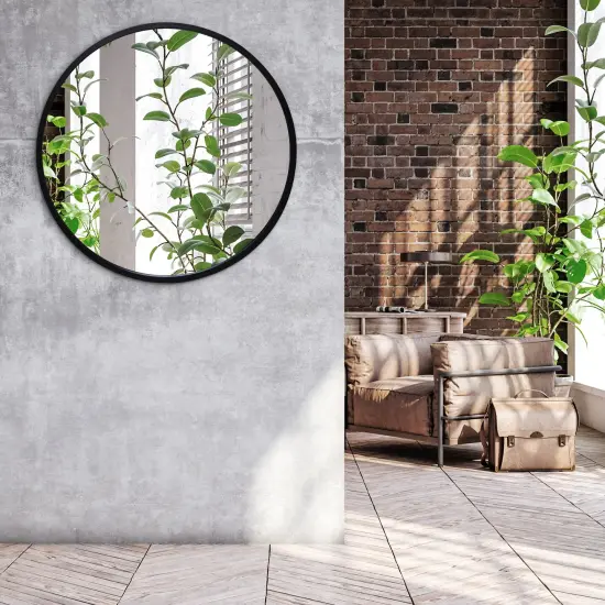 Americanflat Framed Round Mirror - Circle Mirror for Bathroom, Bedroom, Entryway, Living Room - Large Black Circle Mirror for Wall D&eacute;cor {9}