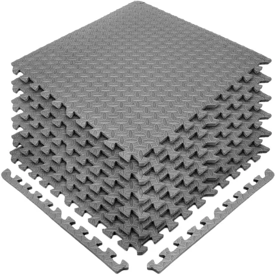Sorbus Interlocking Foam Gym Floor Tiles -Great Exercise Mat Tiles for Workout, Yoga, Heavy Exercise Equipment Mat (24"x 24 " | 6 Pack) Gray {1}