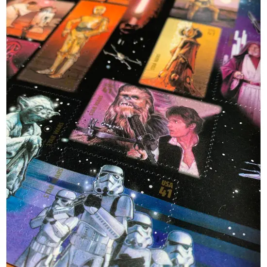 Star Wars U.S. Stamp Sheet in 16x14 Wood Frame {4}