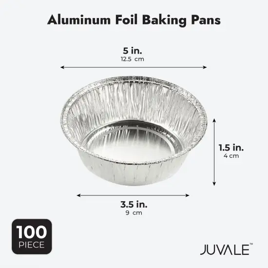 100-Pack Disposable Aluminum Round Foil Pie Pans for Baking {2}
