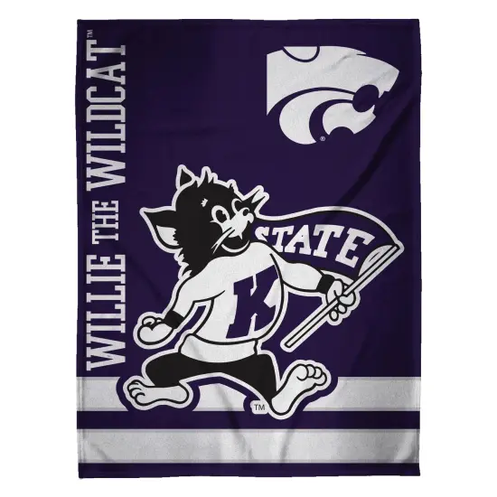Sleep Squad Kansas State Wildcats Willie the Wildcat Mascot 60” x 80” Raschel Plush College Blanket {3}