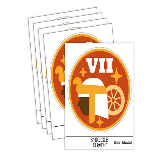 The Chariot Tarot Card Waterproof Vinyl Phone Tablet Laptop Water Bottle Sticker Set - 5 Pack {2}