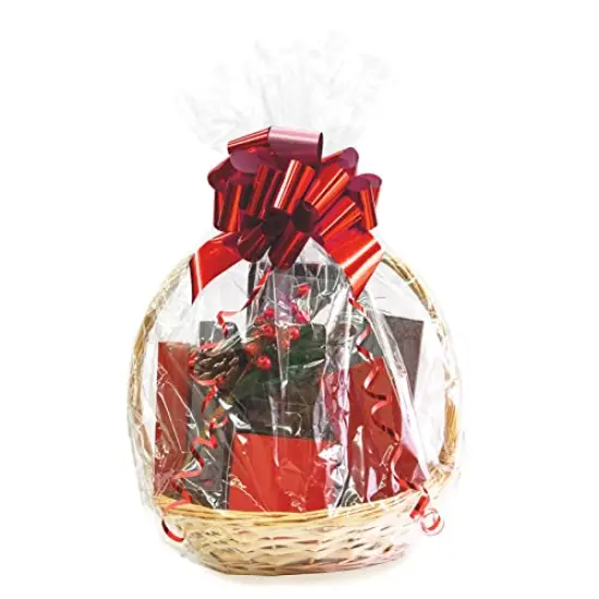 5 Pieces Large Cellophane Bags for Gift basket 24x30 Inches Clear Basket Bags 5Pieces {6}